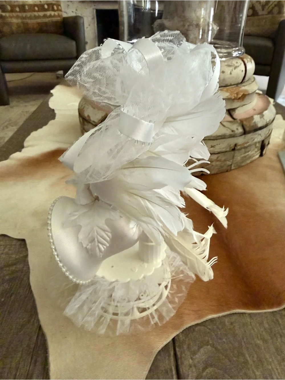 Vintage Coast Novelty Love Birds White Wedding Bell Cake Topper with Doves